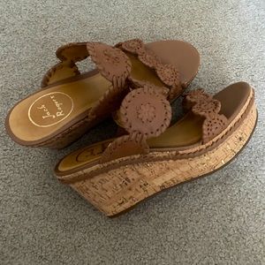 Jack Rogers Leather Wedge Sandals